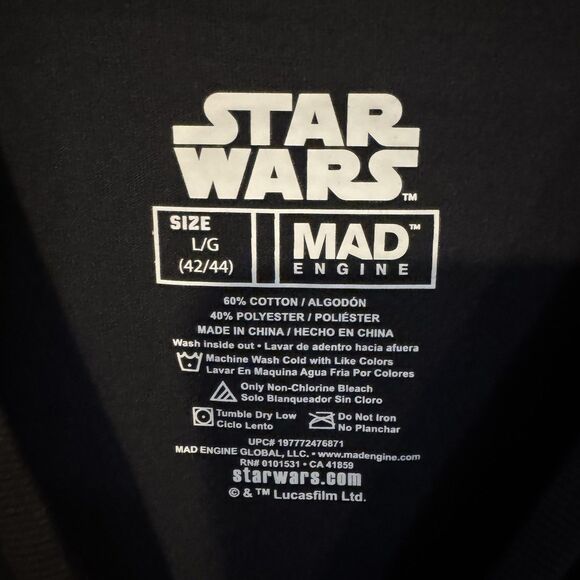 Star Wars T-Shirt L Black Darth Vader Greatest Dad In The Galaxy Mad Engine - Picture 3 of 6